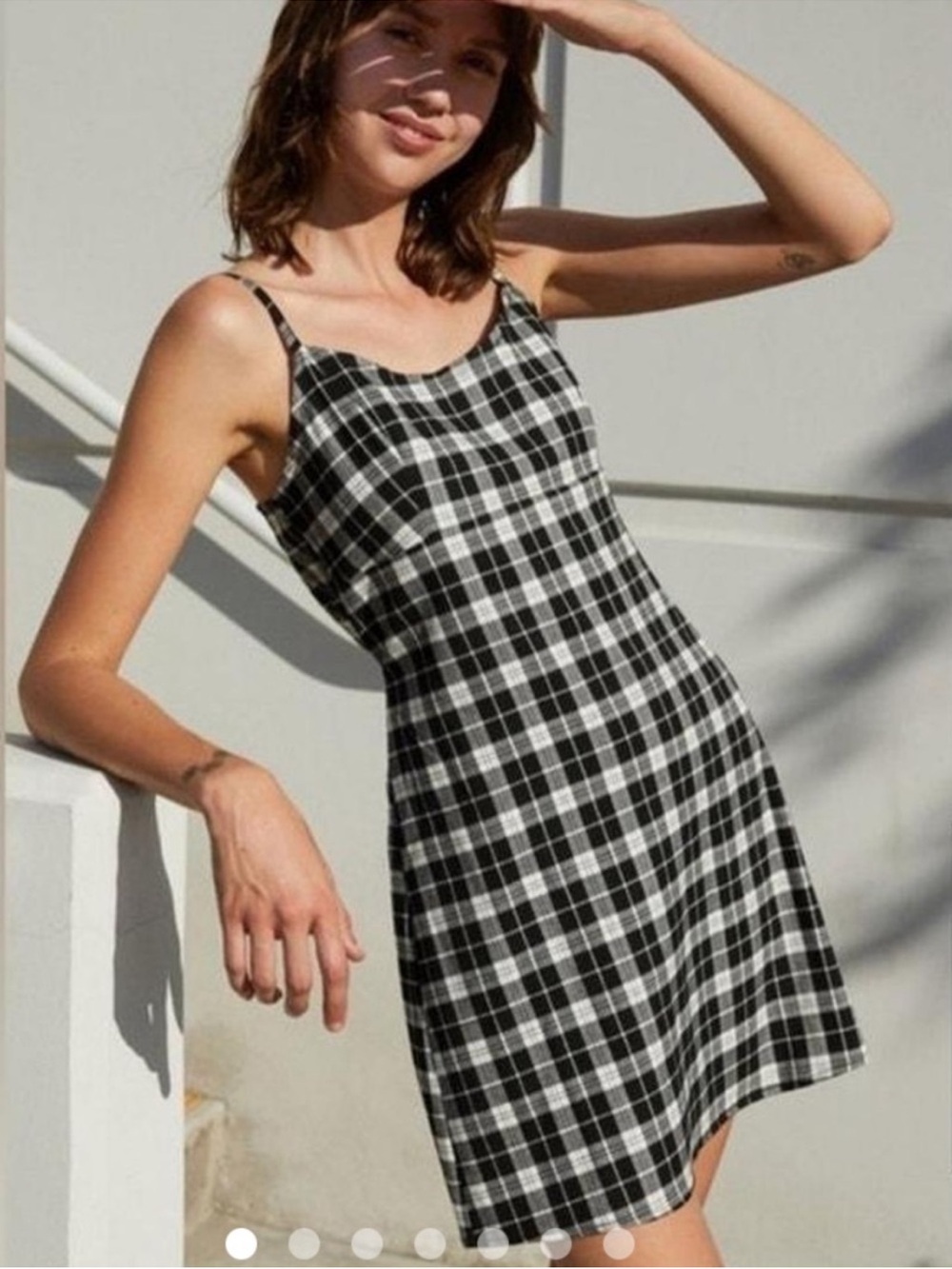 Brandy Melville Black and White Plaid Dress John Galt Colleen Shift Dress